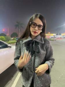 Áo khoác dạ kèm nơ xinh xắn sang trọng cho nữ