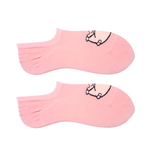 ถุงเท้าข้อสั้นผ้าฝ้ายลายหมูสีชมพู ถุงเท้าข้อสั้นลายม้าลายลำลองสำหรับทั้งชายและหญิง ถุงเท้าข้อสั้นลายสัตว์ ดูดซับเหงื่อ ระบายอากาศได้ดี ถุงเท้าลำลอง