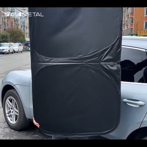 SEAMETAL Car Front Sun Shade 145CM Foldable Windshield Cover UV Protection Heat Reduction Memory Wire Durable Frame Black