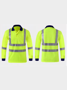 Safety Reflective Stand Collar Quick Dry Polo Shirt Mens Outdoor Construction Workwear Labor Protection Clothing Zolaya Brand