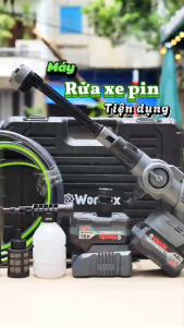 Máy rửa xe dùng pin Workfix WF- PW3825BL Nút cảm ứng chỉnh 3 cấp tốc độ Động cơ Không chổi than