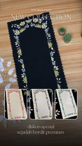 Sajadah Bordir Motif Bunga Premium Mewah tebal dengan busa bisa traveling