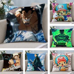 Bandai | One Piece Vinsmoke Sanji Anime Plush Pillow Cover Soft Short Plush Cushion Cover For Sofa Bedroom Home Decor Gift Decoration
