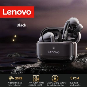 Lenovo Wireless Bt5.4 Low Latency Earbuds with Mic Hd Call Noise Reduction Long Standby Earphones Human Ear Design Headphones