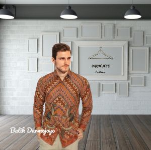 Kemeja Batik Pria Slimfit Motif Parang Prabowo teracota