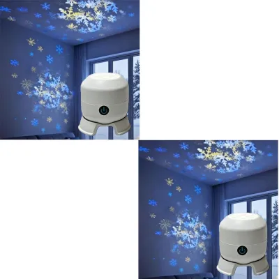 【New Arrival】Aitemay 2pcs LED Ocean Projector Light 360° Rotating Starry Dynamic Atmosphere Lamp Portable Battery Powered Night Light for Living Room Bedroom Decor Party Game Room Ambiance Lighting
