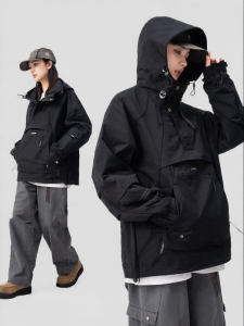 AOGZ | Casual Loosened Half-Zip Hooded Jacket