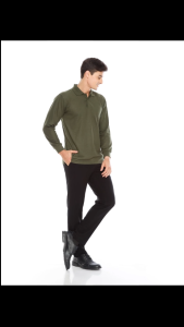 Kaos Polo Shirt Lengan Panjang Esperanza - TPJ Hijau Army