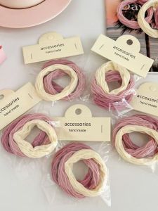 Pink Elastic Hair Ties for Women High Elasticity Durable Hair Bands New Style Hair Accessories Korean Fashion Fresh Outlined
