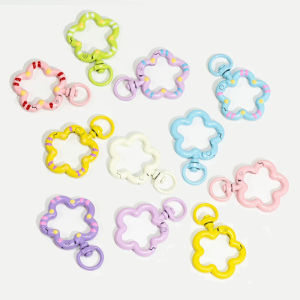 5pcs Flower Snap Hook Trigger Clips Buckles For Keychain Lobster Lobster Clasp Hooks for Necklace Key Ring Clasp Jewelry Supply