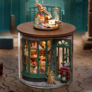 DIY Handmade House Assembly Music Box Birthday Gift for Girls Harry Potter Mini Blocks Wooden Toys Magic Garden Theme