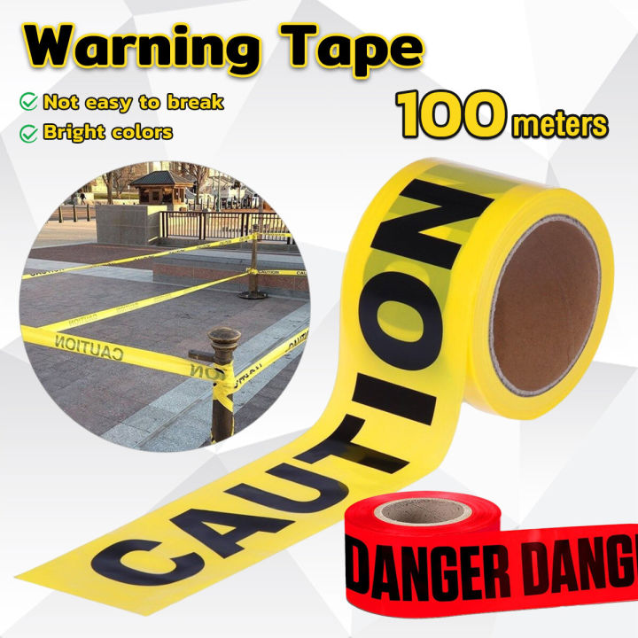 Digeo Caution Tape (Non-Adhesive) Isolated Barricade Yellow and Red Danger Warning Tape 100m/roll