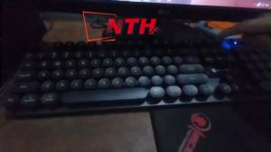 Bàn phím máy tính gaming giả cơ PANTSAN PK100 có dây nút tròn Led 7 màu cực đẹp - NTH