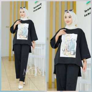 One Set Terbaru 2023 SCOOTER SET BO COMBAD 24s SIZE M L XL XXL PB 67 - 75 CM Setelan Wanita Viral