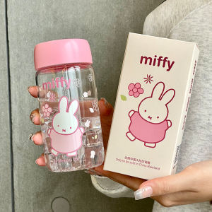 Authentic Miffy 420ml Reusable Tritan Plastic Water Bottle for Kids Baby Students Portable Direct Drinking Cute High Appearance
