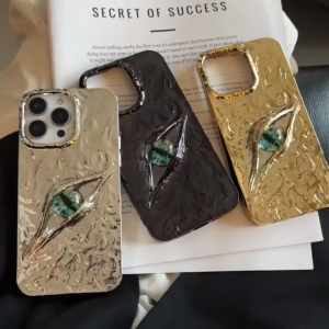 3D Angel Eye Electroplating Soft Case for iPhone 11 12 13 14 15 16 17 Pro Max Plus 17Air Simple Anti-Fall Cover for iPhone 17 Pro Max Case