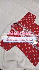 MIKAYA Baju Setelan Seragam Batik Anak TK SD SMP 1-13 Tahun Model Kebaya Jumputan Anak Perempuan Warna Merah