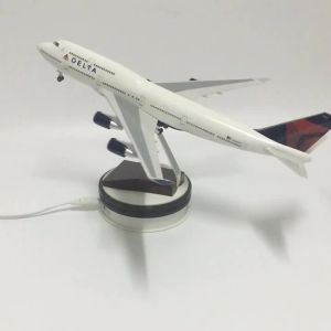 2025JASON TUTU 46cm Delta Boeing 747 Plane Model Airplane Model Aircraft Diecast Resin 1:160 Scale Planes With Light & Wheel