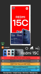 Xiaomi Redmi 15C 6GB/128GB & 8GB/256GB Garansi Resmi