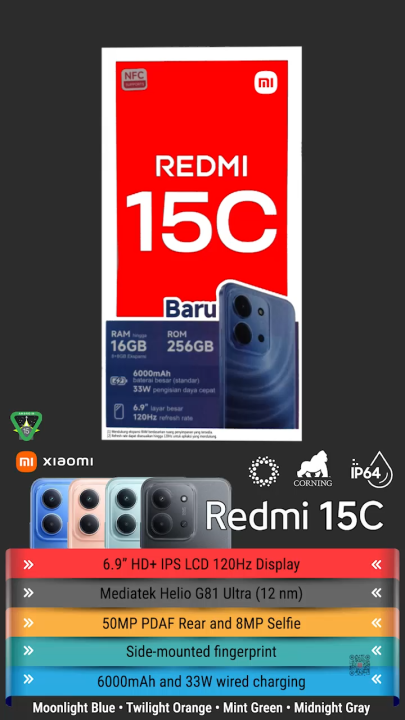 Xiaomi Redmi 15C 8GB/128GB 新品 Xiaomi Redmi 15C 4G 6GB/128GB