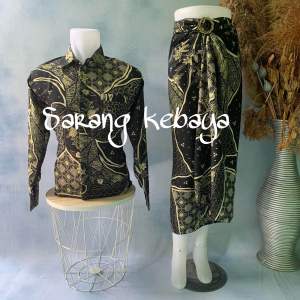 KEMEJA BATIK LENGAN PANJANG COUPLE ROK LILIT