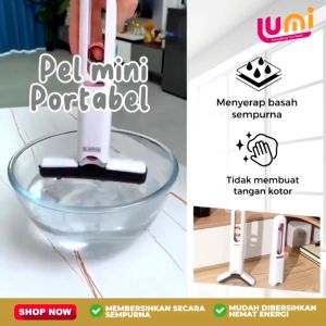Alat Pel Mini Mop Portable Lipat Pembersih Kaca Jendela Mobil Dan Ruangan Praktis Efisien Multifungsi