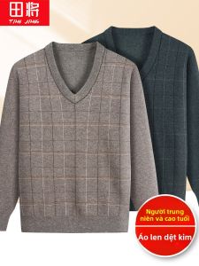 TIANJIANG | Áo Sweater Cổ V Ấm Áp cho Người Già Mùa Thu/Đông