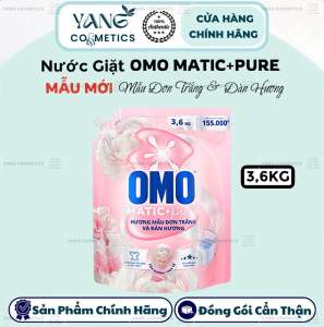 [MỚI] Nước Giặt Omo Matic Pure 36kg Hương Mẫu Đơn Trắng và Đàn Hương - OMO MATIC PURE
