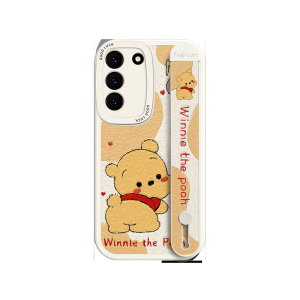 Cute Bear Wristband Phone Case Silicone Protective Cover for Samsung Galaxy S22 S23 S25 S20 S24 Ultra S21 FE Anti-Fall Trendy Brand