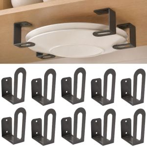 6pcs Multi‑Functional Wall Hanging Pot Cover Rack / Cutting Board Storage Bracket / Sink Sponge Holder / Dual‑use Organizer for Kitchen and Bathroom Spaces