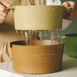 ABS Vegetables Drainer Basket For Fruits Kitchen Washing Plastic Drainage Basin Colander Bekas Penapis Air Buah dan Sayuran Besen Berlubang