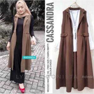 LYNFASHIONISTA-OUTER MUSLIM TANPA LENGAN KERAH/KARDIGAN WANITA TEBAL MURAH/CASSANDRA