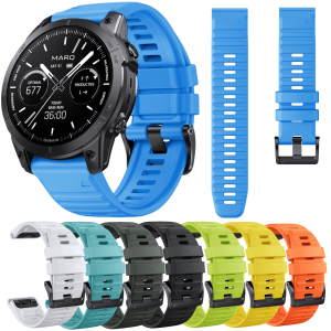 QuickFit 26mm 22mm silicone strap suitable for Garmin Fenix 7X 7 Pro 6 6X/Epix Pro Gen 2 51mm 47mm/Actix strap accessories