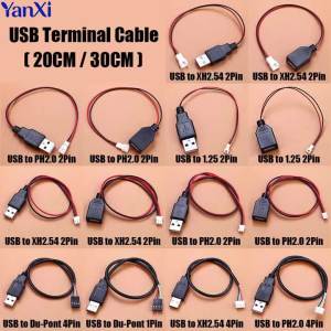 USB A 2.0 Male Female Plug to XH2.54 PH2.0 1.25 Du-Pont Terminal Wire Power Cord USB Adapter Extension Cable Touch Screen Cable