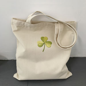 Clover Canvas Bag Men and Women Customized Large Capacity Tuition Bag Primary and Secondary School Students Satchel School Bag Shoulder Cloth Bags