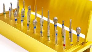 30Pcs Dental Diamond Burs Medium FG 1.6mm for High Speed Handpiece Turbine Dentist Tool