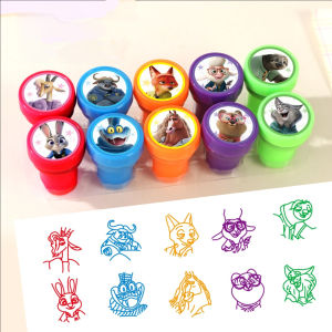 Disney | 10Pcs Kids Stamp Cartoon Stamp Anime Cartoon Character Reward Toy Stamp Birthday Party Gift