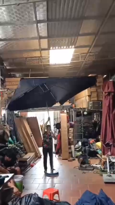 Ô Dù chính tâm TRÒNchất liệu vải dù Polyesterkhung bằng sắtche nắng che mưa ngoài trời.