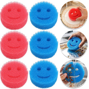 10/20pcs Dishwashing Sponge / Smiling Face Magic Cleaning Sponge / Multi-functional Scratch-free Scrub Pad / for Cleaning Bowl Pan Pot