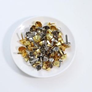 50pcs/lot Metal Metal Two-legged Feet Studs Two Prong Bag Feet Rivets Hardware for DIY Handbag Wallet Purse Accessories