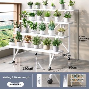 Modern Simple Iron Art Plant Flower Pots Stand Rack Multi-Layered Indoor Outdoor Balcony Living Room Floor-Mounted Plant Stand