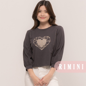 RIMINI - Atasan Remaja Kaos Casual Lengan Panjang Jumbo - Vallina Love Long Sleeves Top CC30493