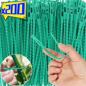 10/200PCS Reusable Garden Cable Ties Plant Support Shrubs Fastener Tree Locking Nylon Adjustable Plastic Cable Wire Fixed Ties