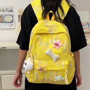 Balo nữ cho học sinh cấp 2 cấp 3 sinh viên đi học đi chơi phong cách cute dễ thương balo ulzzang Hàn Quốc vải Oxford trượt nước cao cấp L5 B5517 (PK + Ko PK)