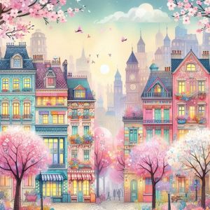 Jigsaw Puzzle for Adults 500/1024PCS Street Trees Flowers Scenery DIY Craft Home Wall Decoration Gift Idea