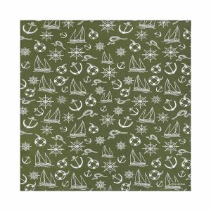 Hot Time Pure Cotton Double-Sided Japanese Retro Vintage Sailor Style Boat Anchor Square Scarf Ins Headscarf Motorcycle Scarf