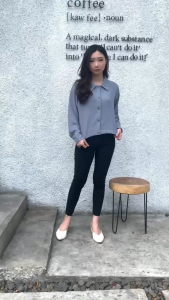 Sakura Glory - KEMEJA CROP HANIN CRINKLE AIRFLOW PREMIUM UKURAN ALLSIZE / ATASAN / WANITA / DEWASA / DISTRO / IMPORT / OVERSIZE / COD / DISKON / GRATIS ONGKIR / MURAH