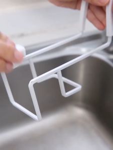 Kitchen Stainless Steel Sink Sponges Holder Metal Sink Drain Rack Wall Sucker Sponge Storage Drying Holder Kitchen Sink Soap Stand Dish Cloth Shelf