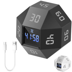 ผลผลิต Cube Timer Pomodoro Timer เซ็นเซอร์แรงโน้มถ่วงพลิกนับถอยหลังการศึกษาทําอาหาร Mini Digital Timer อุปกรณ์ครัว
