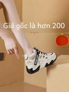 Womens Hollow out Breathable Leather Sneakers Spring Summer Versatile Heightening Sports Casual Hole Hole Dad Shoes